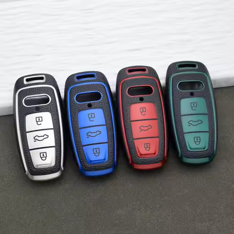 Premium TPU Leather Car Key Cover For Audi A6 C8 A7 A3 8Y A8 D5 Q7 4M Q8 RSQ8 RS6 RS7 E-tron GT Q4 K