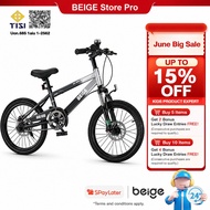 Beige basikal budak 8-14tahun With disc brakes and suspension mainan budak lelaki
