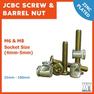 JCBC SCREW JCBC SKRU Furniture Screw and Nut M6-M8 Furniture Connector Fixing Screw Bolt Nut SKRU KATIL