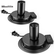 2Pcs Polished Metal Desktop/Hanging Light Bulb Socket E26/E27 Lamp Base, Screw Light Bulb Extension 
