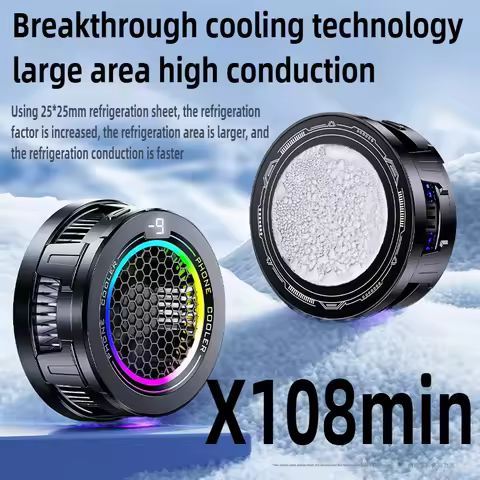X108 3 Gears Semiconductor Freeze PUBG Game Cooler Mobile Phone Magnetic/ Back Clip 2 IN 1 Cooling R