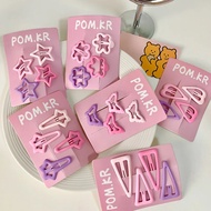 4pcs Warna Merah Jambu Matt Frosted Metal Barrettes Rambut Jepit Rambut Bb Bujur Klip Rambut Untuk G