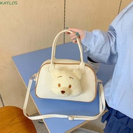 KAYLOS Winnie The Pooh Handbag, Kawaii Transparent Pooh Bear Ita Bag, Cute Large Capacity PU Cartoon