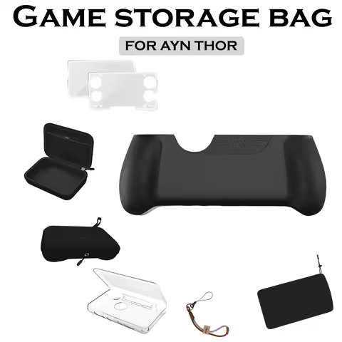 AYN THOR Dual Screen Flip Up Handheld Device Protective Case Storage Bag Lanyard SoftBag For AYN THO