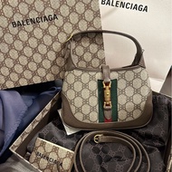 巴黎世家 x 古馳 聯乘 腋下包 超好價出 Balenciaga x Gucci Mini Jackie 棕色包 手提包 ophidia 袋 斜挎包 包