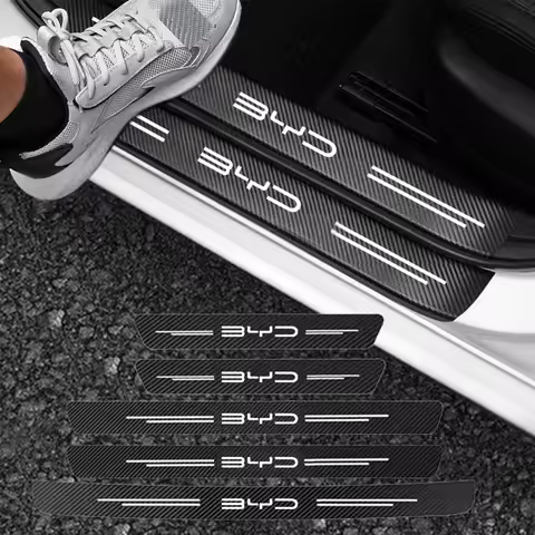 Car Door Trunk Threshold Scuff Carbon Fiber Decals Stickers For BYD M6 G3 G5 T3 13 F3 F0 S6 S7 E5 E6