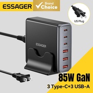 Essager 85W GaN USB Charger6in1 Desktop Fast Charge USB Type C Charger For iPhone17 16 15Pro Xiaomi 