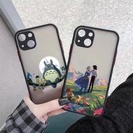 Cute Totoro Anime Studio Ghibli Miyazaki Shockproof Matte Case For Apple 14 Plus Cases For iPhone 13