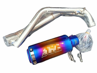 ชุดท่อ CBR150R(ซีบีอาร์150อาร์) ปี 2019-2021 วัสดุแสตนเลสเกรด 304+ ปลายท่อเอสซีสีรุ้ง