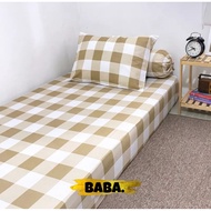 emily khaki patterned bedsheet | Aesthetic Checkered Bedsheets | Size 180x200 160x200 120x200 100x20