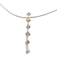 Mikimoto Omega項鍊，18K白K金鑲鑽，約5.7克 [二手]