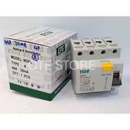 EPS TYPE A 40A 4 POLE 30mA 0.03A ELCB RCCB (DETECT AC & DC LEAKING)