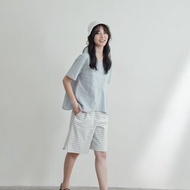 水手波佩條紋五分褲