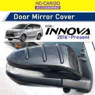 Hc Cargo Toyota Innova 2016 - 2022 Side Mirror Chrome carbon black Cover Car Accessories