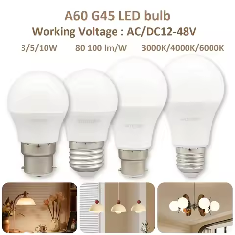 4-20PCS LED Bulb Lights AC DC 12V 24V 48V Lampada E27 B22 Lamp 3W 5W 10W Work with Outdoor Power Sta