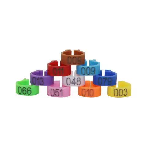 1000 Pcs Bird Pigeon Foot Ring 10 Colors No.001~100 Inner Diameter 8mm Light Weight Freedom Of Actio
