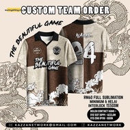 Brown Jersey Viral Dragon Baju Lelaki Lengan Pendek Oversize Selek Science Jersi Custom Nama Dan Nom