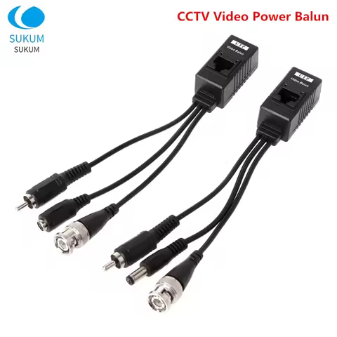 8MP 2 IN 1 BNC To RJ45 Video Balun CCTV 3 IN 1 Audio Twisted Pair Ethernet Connector For 4K AHD CVI 