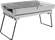 LYBOSH Portable Charcoal Grill 18 inch, Folding BBQ Grill Portable Grill with Reinforce Support Frame, Stainless Steel Table Top Grill Charcoal for Outdoor Cooking,Camping,Backyard Barbecue