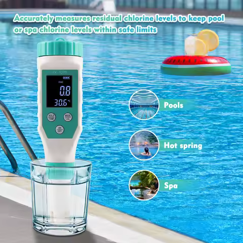 7 IN 1 Cl Temperature TDS ORP EC Salinity pH Meter Chlorine Testers for Pool Filter Aquariums Water