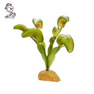Artificial Venus Flytrap Reptile Terrarium Decor Fake Plant Tortoise Spider Frog Habitat
