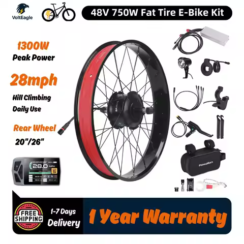 Bafang 750W Fat Tire Ebike Conversion Kit, G062 Rear Hub Motor Kit for Electric Bicycle, 20" 26" Opt