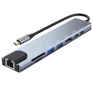 Dock Mở Rộng Xuyên Biên Giới Hub USB 8 Trong 1 Với HDMI USB-C Sang Máy Tính Xách Tay Dock Mở Rộng Đa
