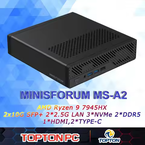 MINISFORUM MS-A2 Mini PC AMD Ryzen 9 9955HX 2x10G SFP Intel X710 2*2.5G LAN 3*NVMe Windows 11 Workst