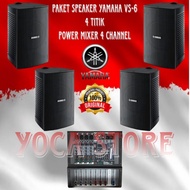 Paket Cafe 4 Titik Speaker Yamaha VS-6 + Power Mixer 4 Channel