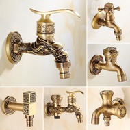 Antique Washing Machine Faucet All Copper Single Cooling 4 Points Dedicated Quick Open Extended Mop 