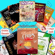 { 100 PCS } Cetak Label Stiker Makanan Kemasan logo produk Minuman anti air murah parfum kosmetik ja