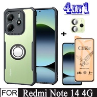 Redmi Note 14 4G 5G Shockproof Phone Case for Redmi 13C 14C 4 in 1 Camera Lens Ceramic Tempered Glas