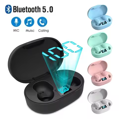 E6S Bluetooth Earphones Gaming Headset Earbuds TWS Blutooth Earphone Wireless Hearing Aids Sports Ea