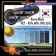300CM*50CM UV99% 1Roll Tinted Film Korea Black / Window Solar Film / Tinted Kereta / Tinted Kenderaan - Black TINTED