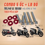 Combo of 5 Salaya Stainless Steel 304 screws + Long Temple Do to catch 10li60 exhaust & 10li40 swing