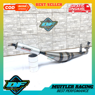 knalpot v80 v75pernis BPASS hitam crom pelangi carbon yamaha motor superbok 2tak racing