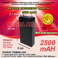 Baterai Emergency Lamp 2500 mAh Aki 4V Rechargable
