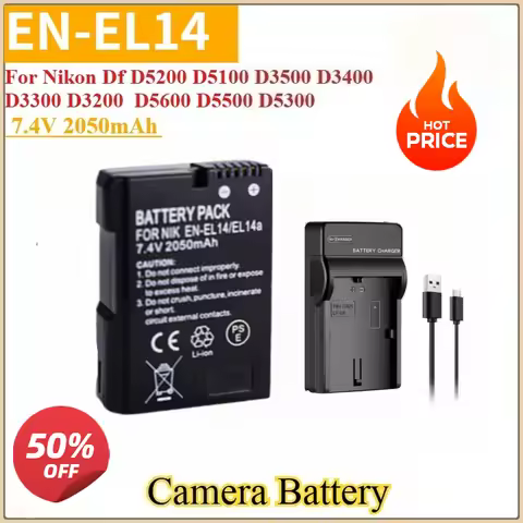 New Replacement Camera Battery EN-EL14a EN-EL14 7.4V 2050mAh For Nikon Df D5200 D5100 D3500 D3400 D3