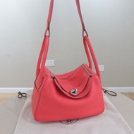 Hermes • Lindy 30 唇膏粉銀釦 Tc皮