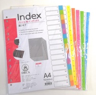 อินเด็กซ์ Index ดัชนีคั่นเอกสารพลาสติกแบบ 16 ช่อง