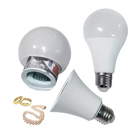 Creative Light Bulb Storage Box Private Money Jewels Secret Hidden Compartment Safe Container Medici