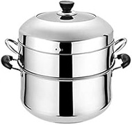 Dutch Oven w/Steamer Basket Stainless Steel CookwareStainless Steel 26cm 4Quart/28cm 5Quart/30cm 12Quart/32cm 15Quart/34cm 16Quart ​Steamer Insert and Glass Vented Lid Safe and Durable Great Addition