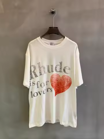 Rhude Is for Lovers T-shirt White Casual Short Sleeve Shirts