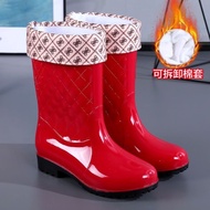 LdgRain Shoes Mid-Calf Women's Rain Boots Shoe Cover Waterproof Non-Slip Rain Boots Rainproof Adult Rubber Shoes New Rub
