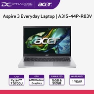 Acer Aspire 3 Everyday Laptop | A315-44P-R83V (Silver) (RYZEN 7 5700U 8Core/16G/512G/AMD/15.6"FHD/W11H) 1YEAR WARRANTY