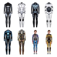 Fiber Robot Polyester Armor Print Halloween Cosplay Costume Bodysuit