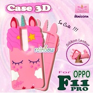 rainbow Silikon 3D Karakter Oppo F11 Pro Unicorn 3D Case Boneka Oppo F11 Pro Silikon 4D Oppo F11 Pro