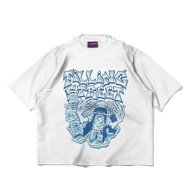 YES Simple Shop Crop Boxy T Shirt Oversize Tee Fillingstreet - Fellow White/Puith Kaos Cotton Combed