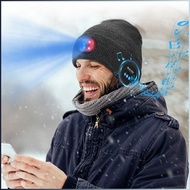 Knit Cap Stylish Look Outdoor Cap Keep Warm Led Lighting Bluetooth Connection Multi-functional