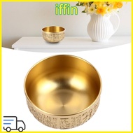 IFFIN Chinese Fortune Bowl, Copper Decorative Hundred Blessings Feng Shui Brass Bowl, Decorative Bow